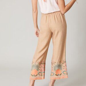Spartina 449 Amelia Embroidered Linen Palazzo Pants